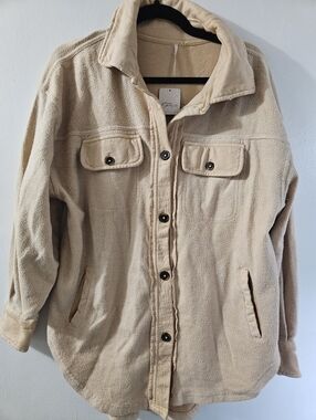 Free People Ruby Shacket In Mustard Seed